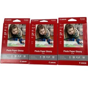 Canon PIXMA GP-601 Glossy Photo Paper 4x6 50 Sheets 3 Pack Bundle 150 Total